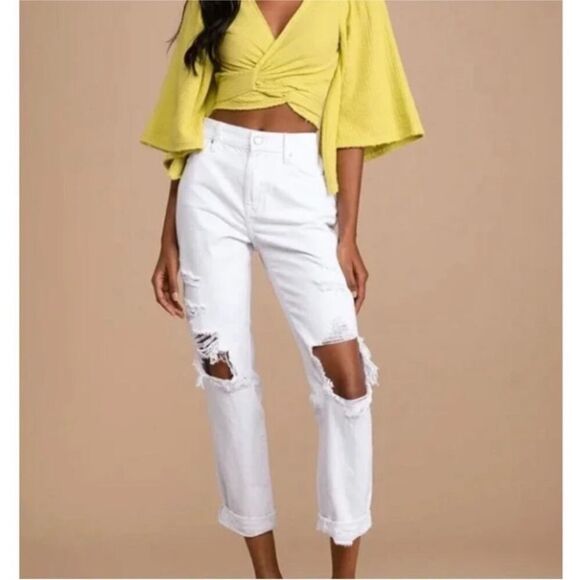 PISTOLA Presley High Rise Relaxed Roller White Jeans Blizzard New With Tags 27 - Picture 2 of 7